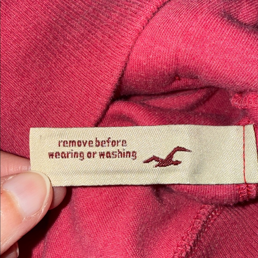 🖤HOLLISTER VINTAGE PINK HOODED TUNIC/DRESS SIZE L🖤 - Picture 8 of 10